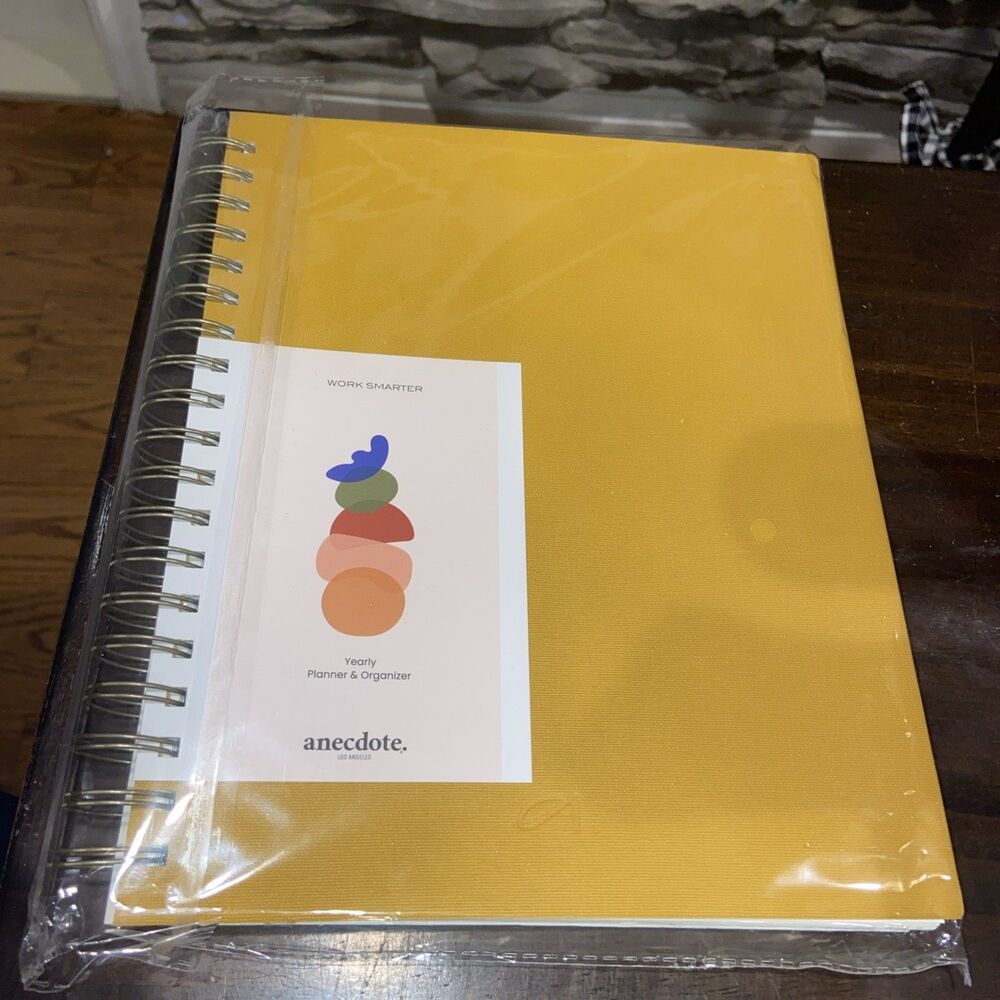 Anecdote Planner 8.5" X 10"Daily Weekly Monthly Planner-Mustard Color-BRAND NEW